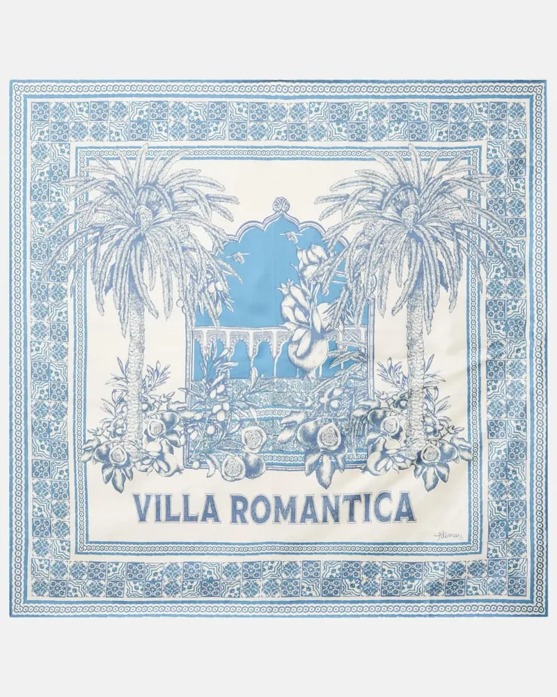 ALEMAIS Alémais Bedrucktes Tuch Villa Romantica aus Seide Blau