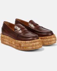 TOD'S Plateau-Loafers aus Leder Braun