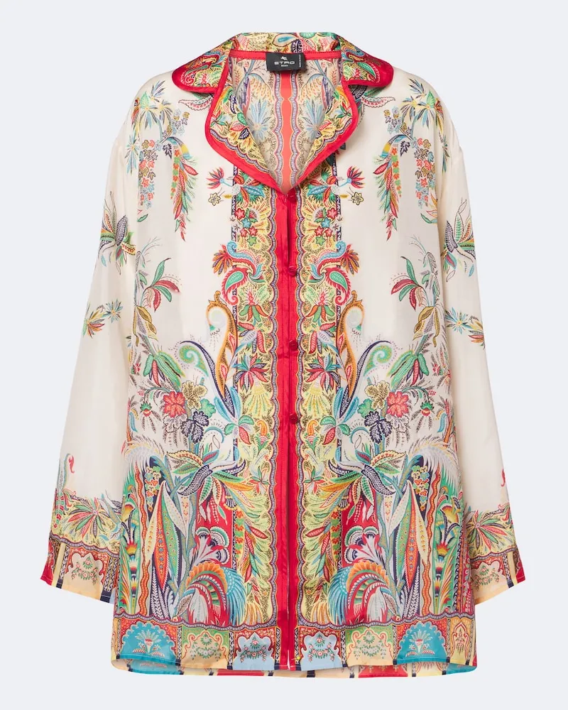 Etro Oversize Hemd aus Seide Multicolor
