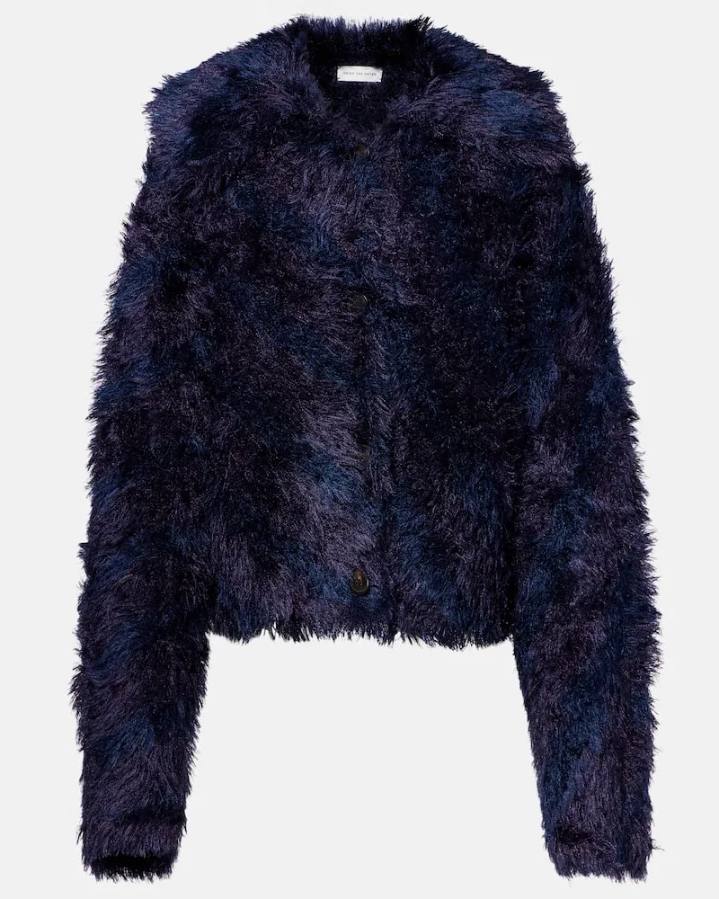 Dries van Noten Cardigan aus einem Wollgemisch Violett