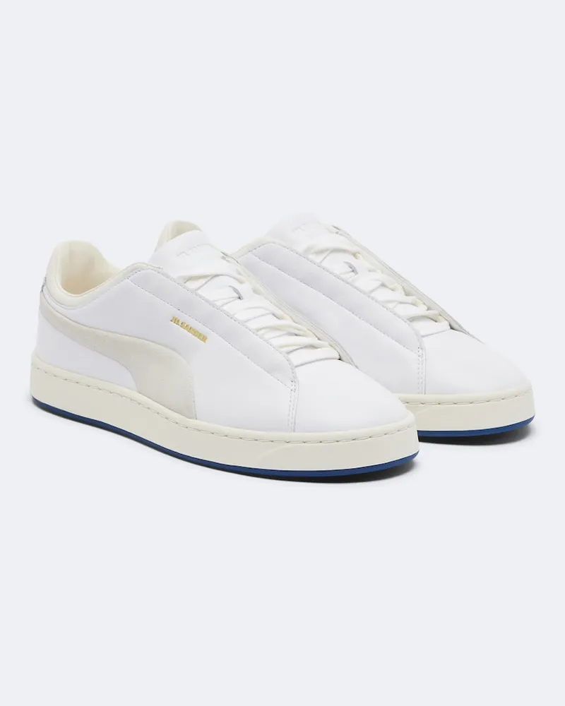 Jil Sander X Puma Sneakers aus Leder mit Veloursleder Weiß