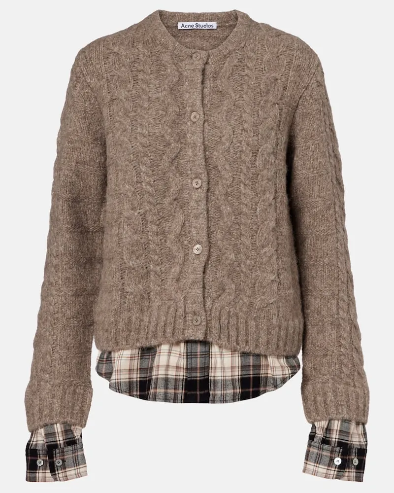 Acne Studios Cardigan Kuch aus einem Wollgemisch Beige