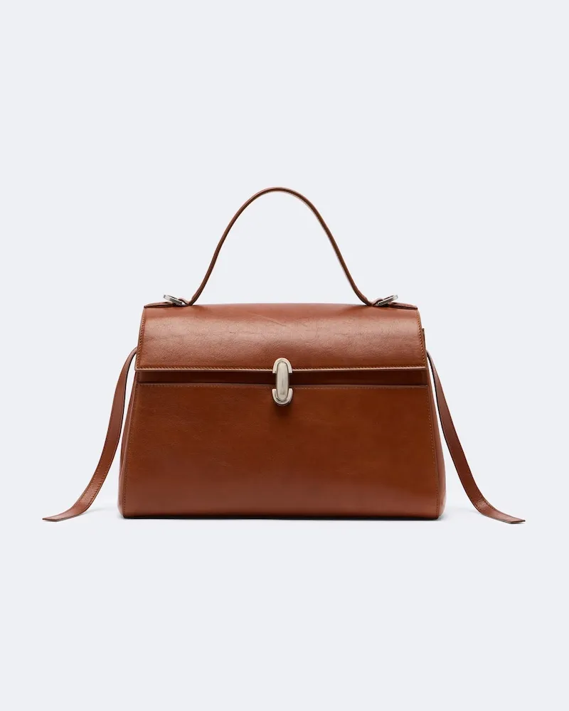 SAVETTE Henkeltasche Symmetry Soft Medium aus Leder Braun