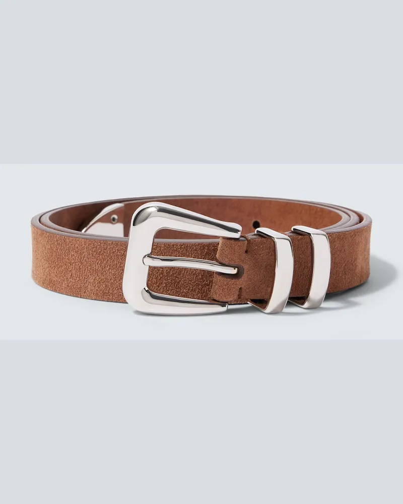 Brunello Cucinelli Gürtel aus Veloursleder Braun