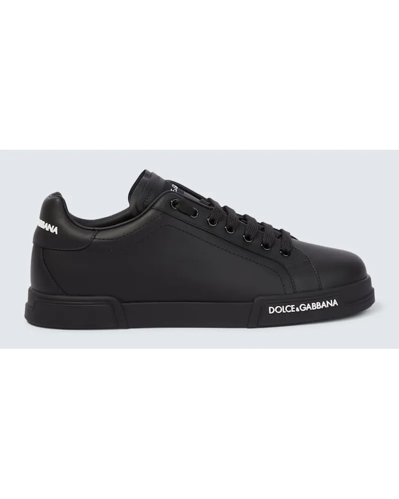 Dolce & Gabbana Sneakers aus Leder Schwarz