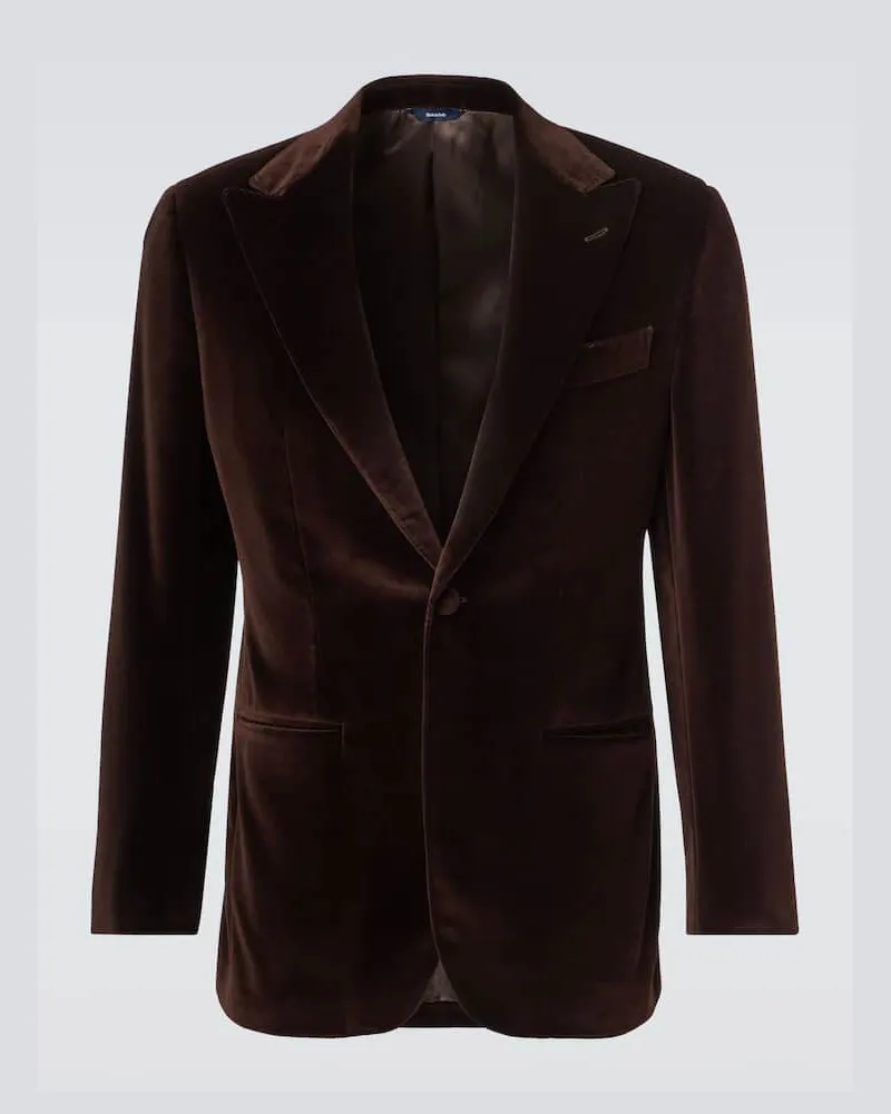 Thom Sweeney Blazer aus Baumwollsamt Braun