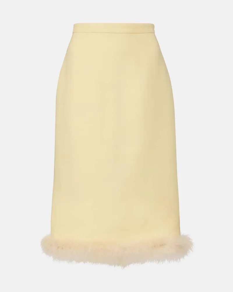 Valentino Garavani Bleistiftrock aus Crepe Couture Gelb