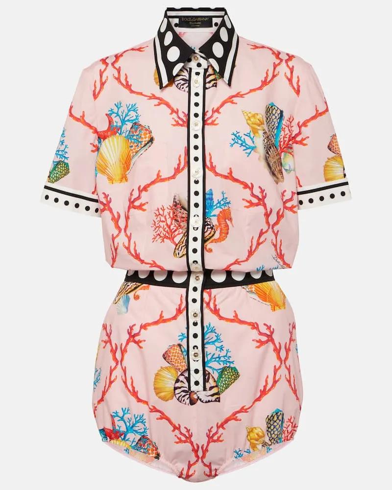 Dolce & Gabbana Playsuit Capri aus Baumwolle Rosa