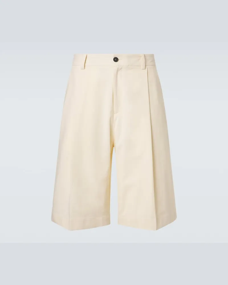 Studio Nicholson Bermuda-Shorts Fowld aus Baumwolle und Leinen Beige