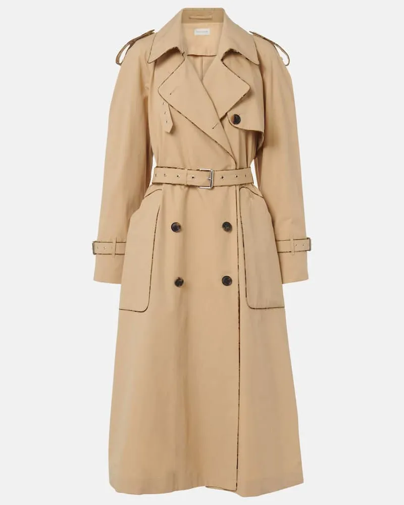 Dries van Noten Trenchcoat aus Baumwollpopeline Beige