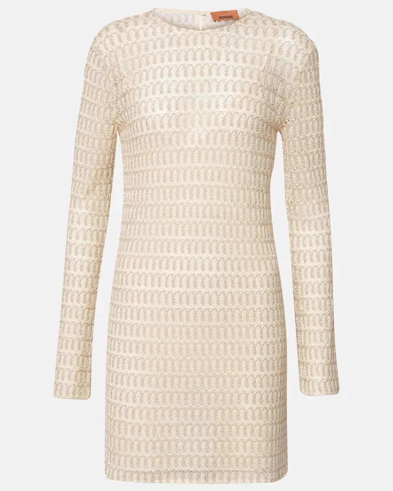 Missoni Minikleid aus Häkelstrick Beige