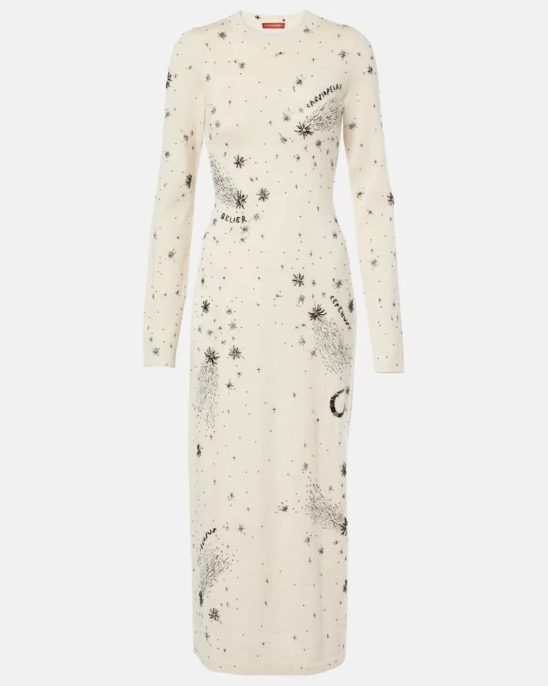 Altuzarra Maxikleid Ellima aus Wolle und Seide Weiß