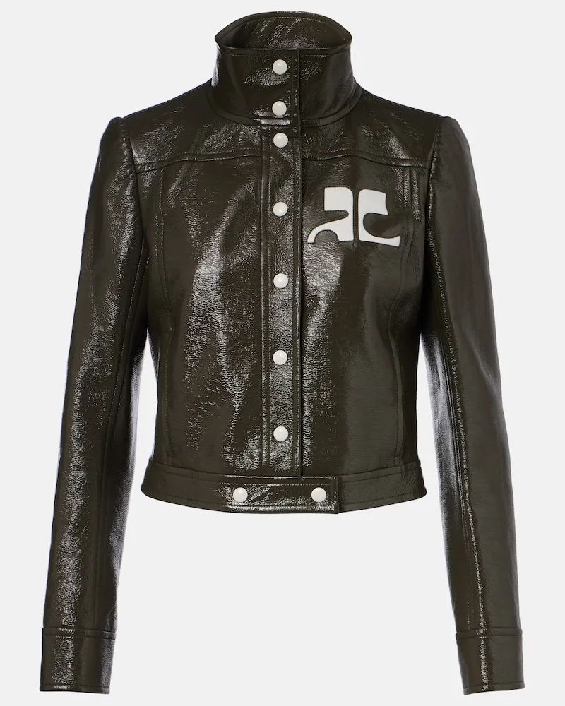 Courrèges Courrèges Beschichtete Jacke aus einem Baumwollgemisch Grün