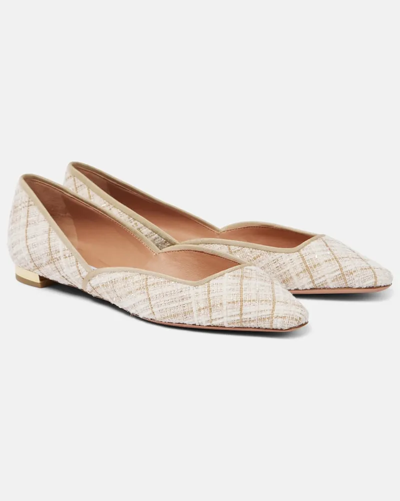 Aquazzura Ballerinas Maia aus Tweed Braun