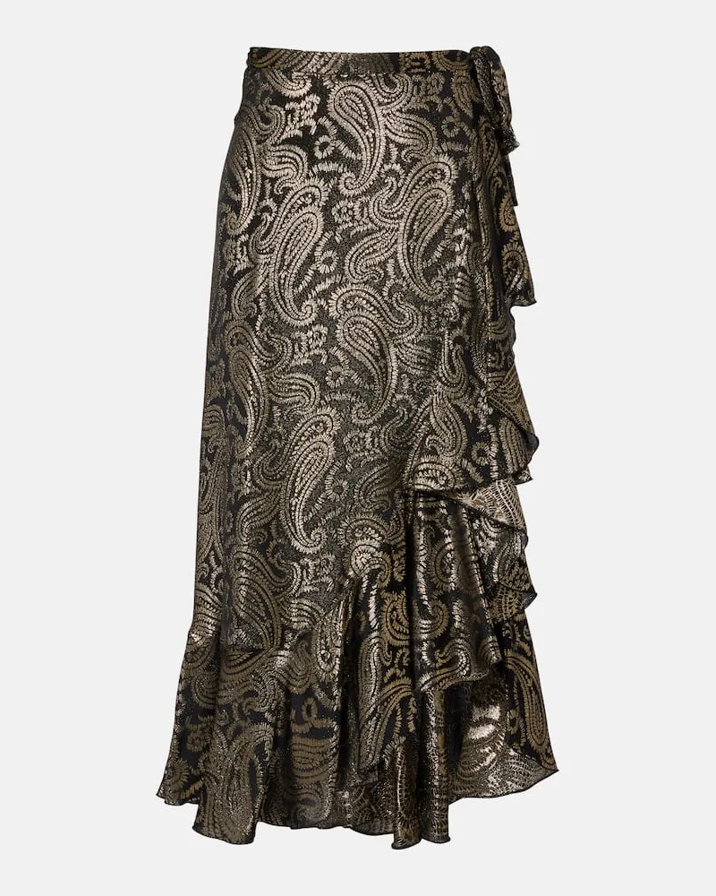 Etro Maxirock aus einem Seidengemisch mit Paisley-Muster Schwarz