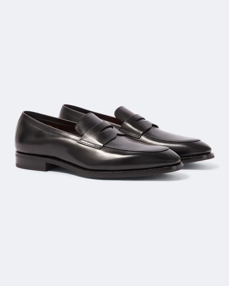 Santoni Loafers aus Leder Schwarz