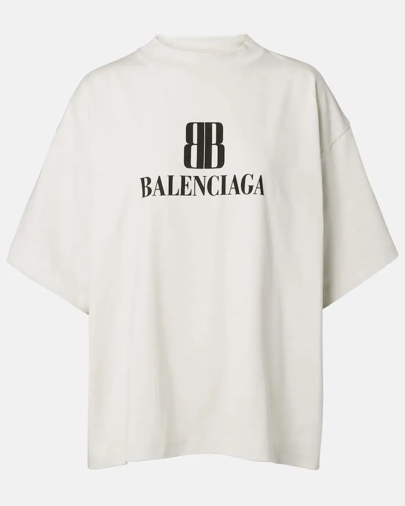 Balenciaga T-Shirt aus Baumwoll-Jersey Weiß