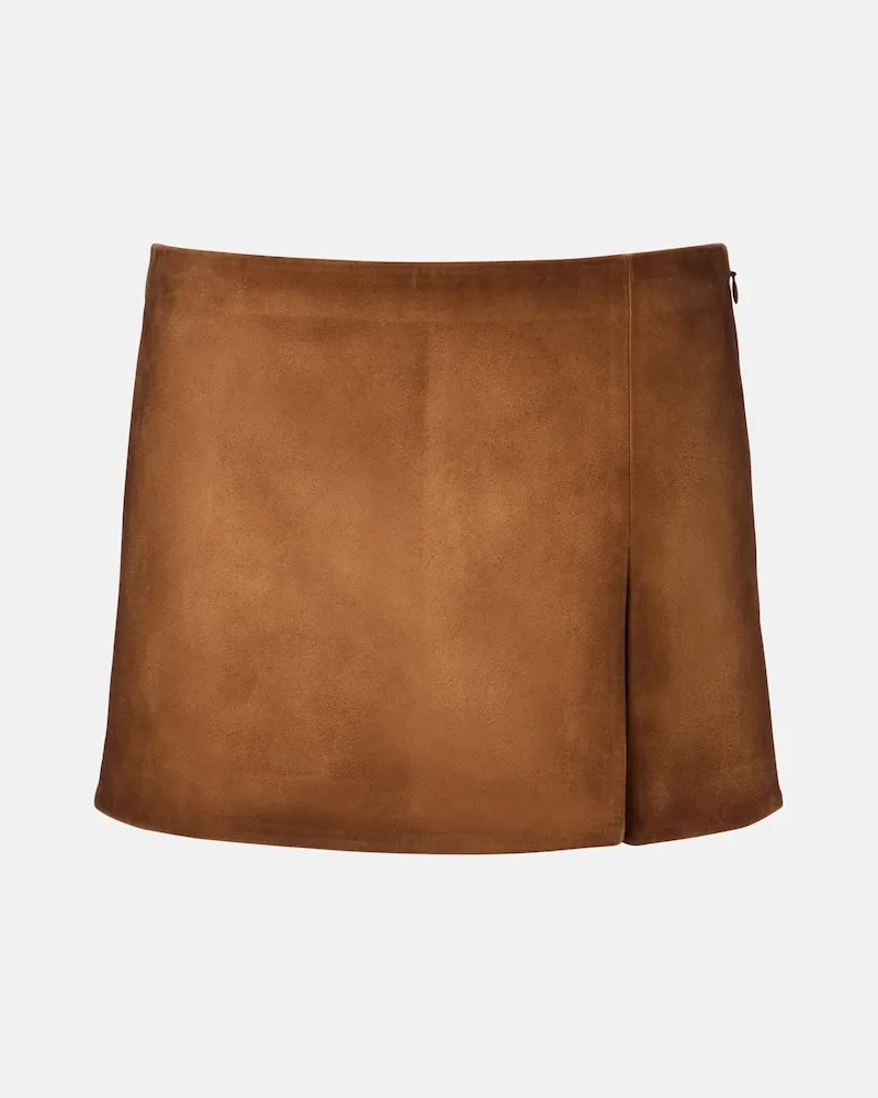 Miu Miu Minirock aus Veloursleder Braun