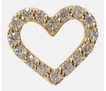 Einzelner Ohrring Open Heart aus 14kt Gelbgold mit Diamanten