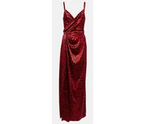 Bedruckte Robe aus Satin