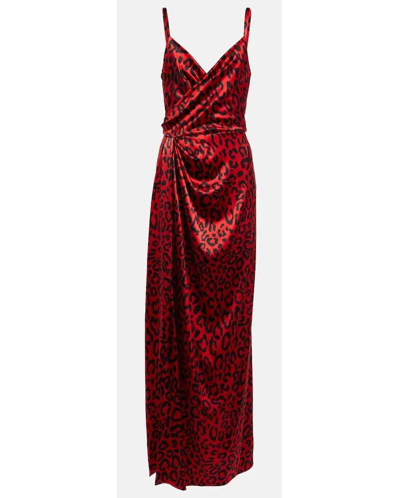 Dolce & Gabbana Bedruckte Robe aus Satin Rot