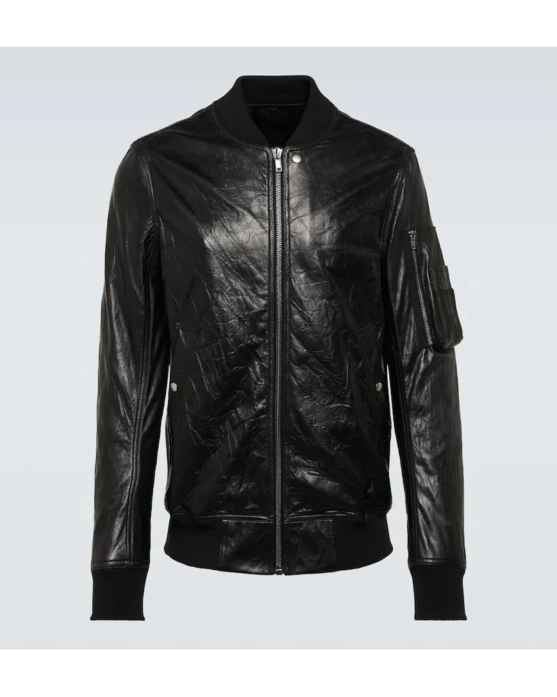 Rick Owens Bomberjacke aus Leder Schwarz