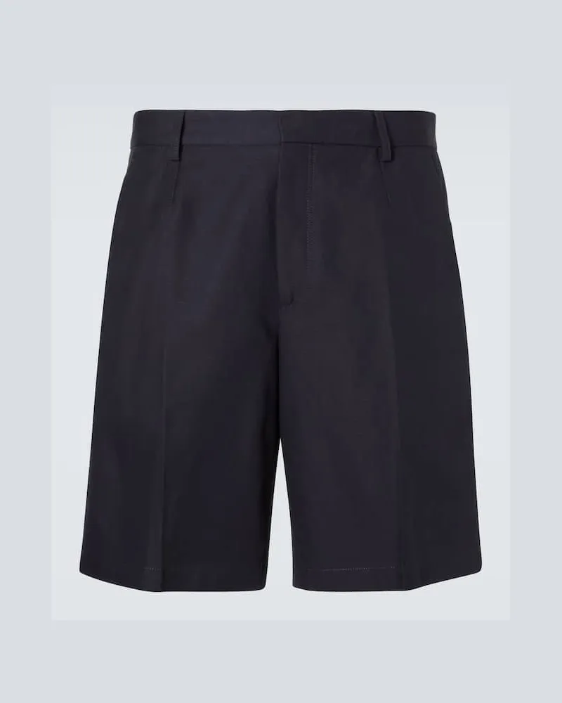 Ermenegildo Zegna Bermuda-Shorts aus Baumwolle und Leinen Schwarz
