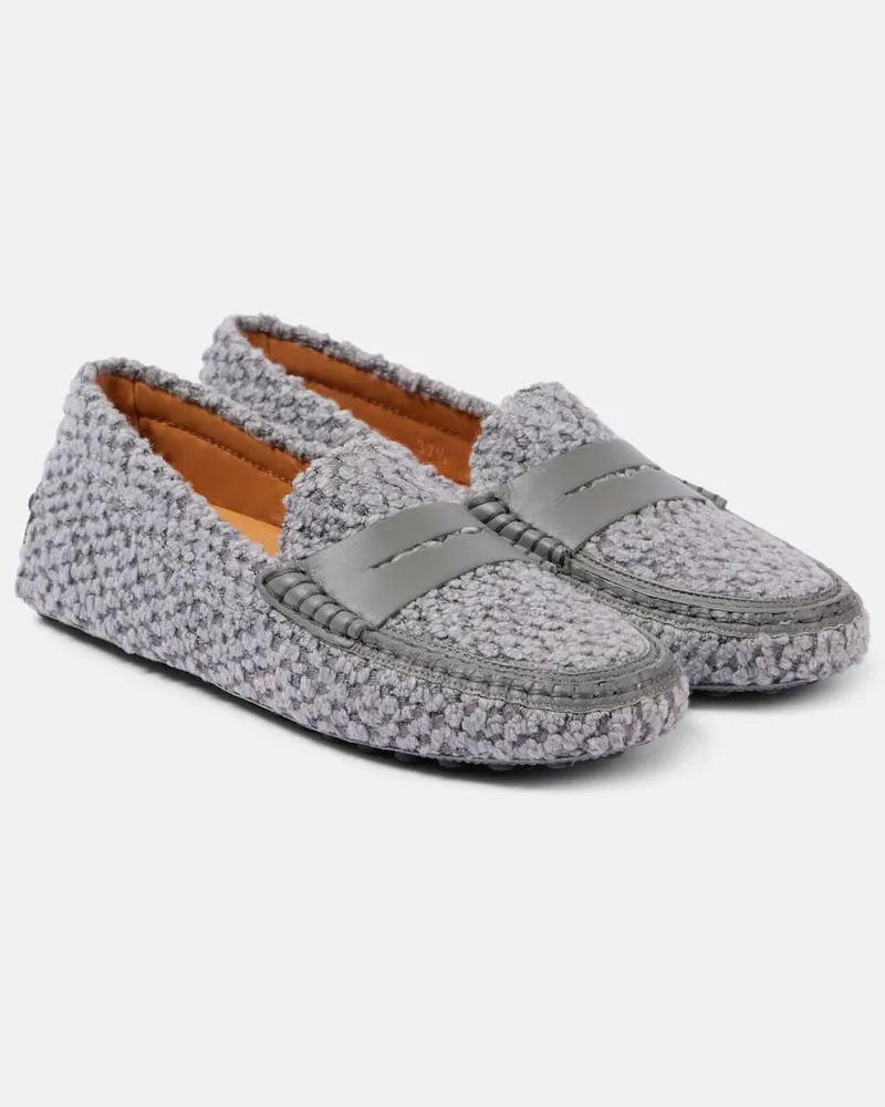 TOD'S Mokassins Gommino aus Bouclé Grau