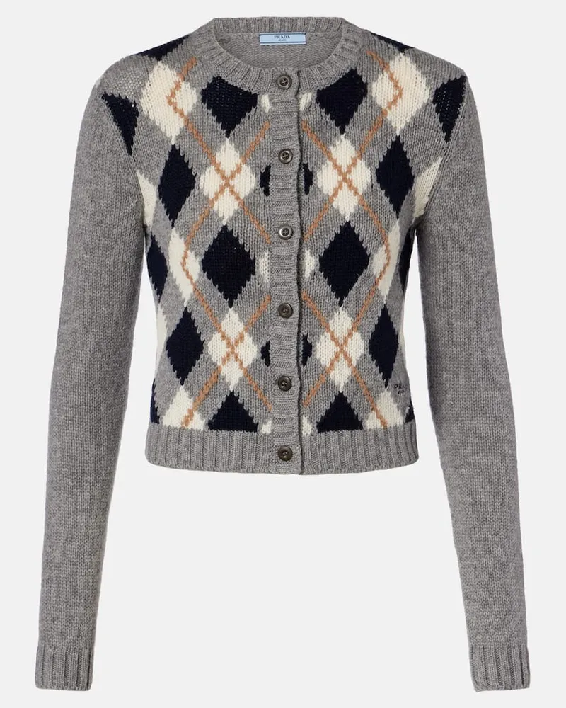 Prada Cardigan aus Kaschmir Grau