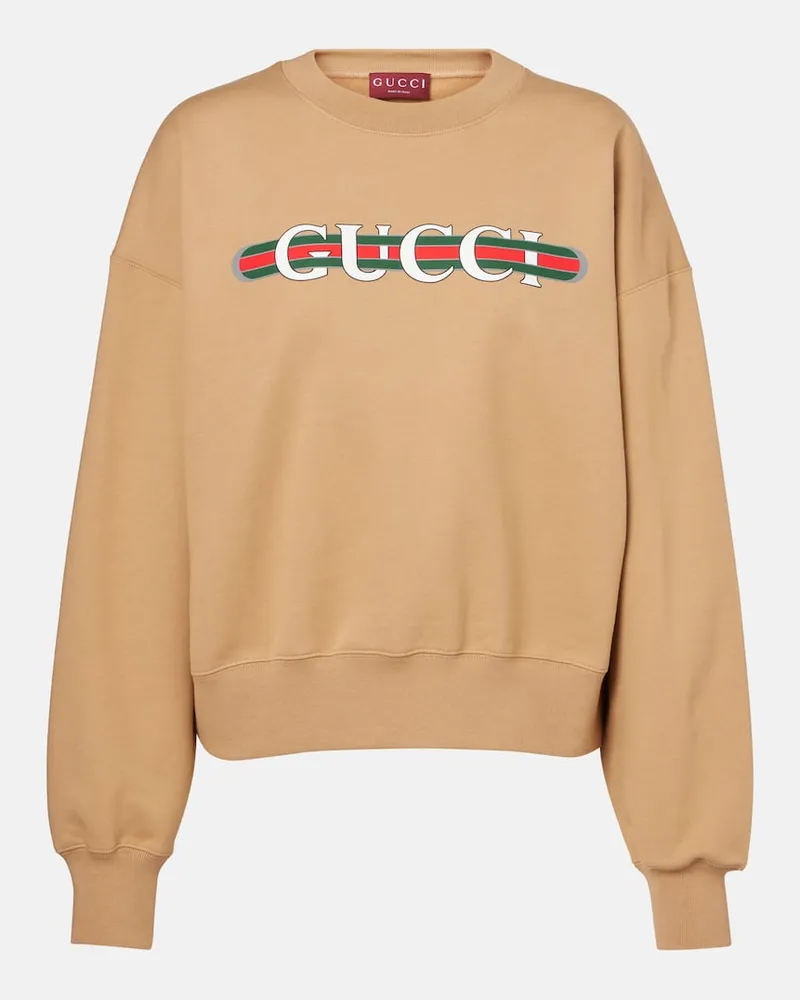 Gucci Sweatshirt aus Baumwoll-Jersey Beige