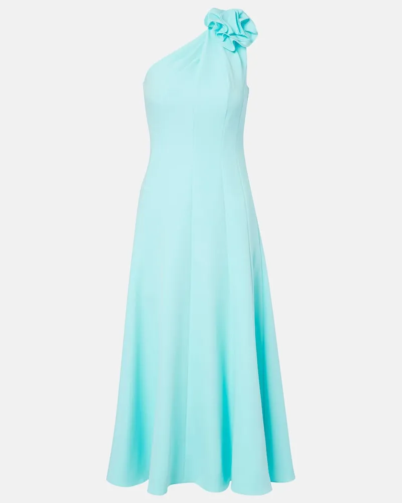 Roland Mouret One-Shoulder-Cocktailkleid mit floraler Applikation Blau
