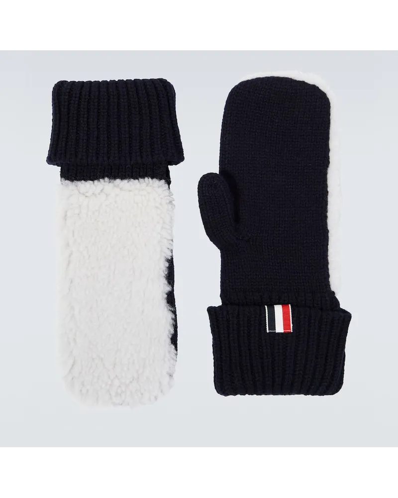 Thom Browne Fäustlinge aus Wolle Blau