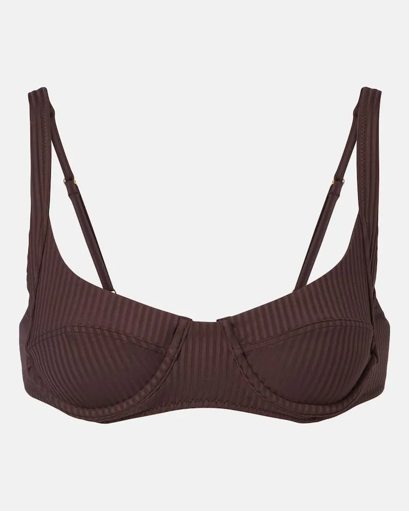 Melissa Odabash Bikini-Oberteil Noto aus Rippstrick Braun