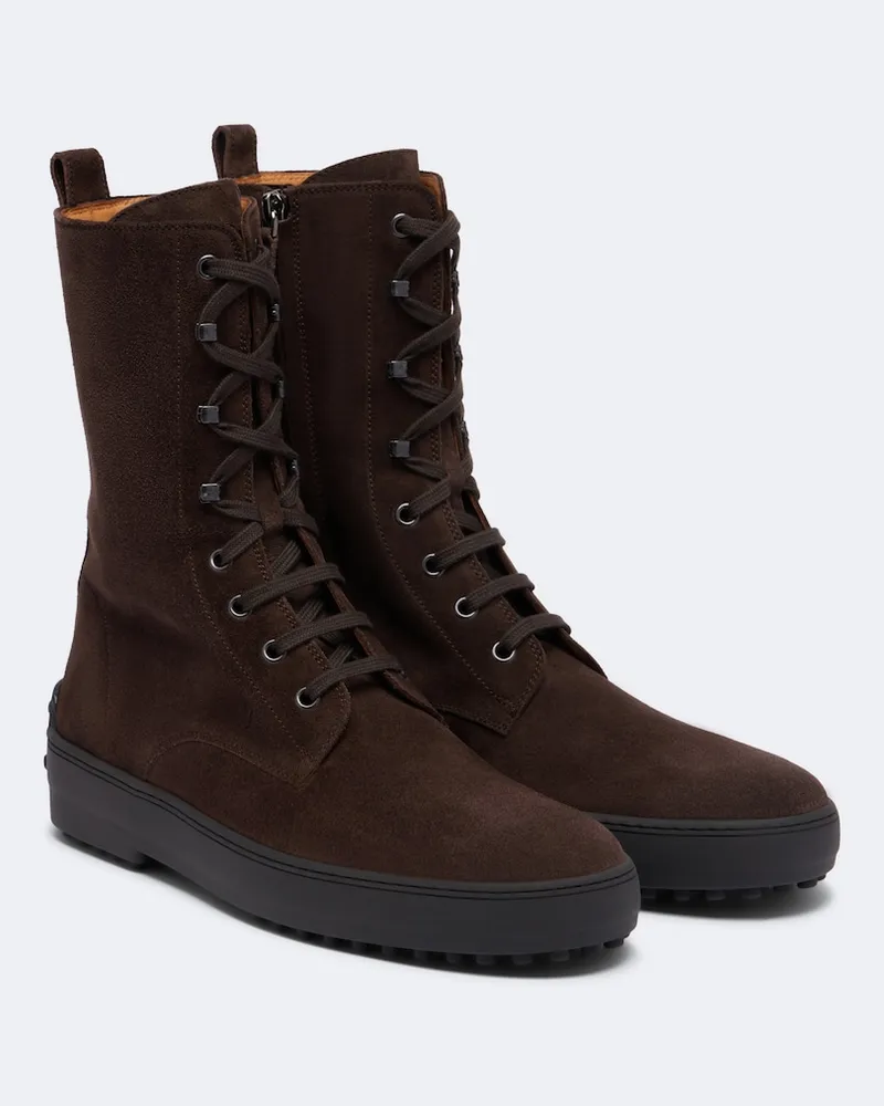 TOD'S Stiefel Gommino aus Veloursleder Braun