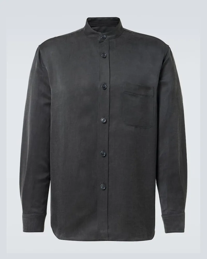 Giorgio Armani Hemd aus Canvas Grün