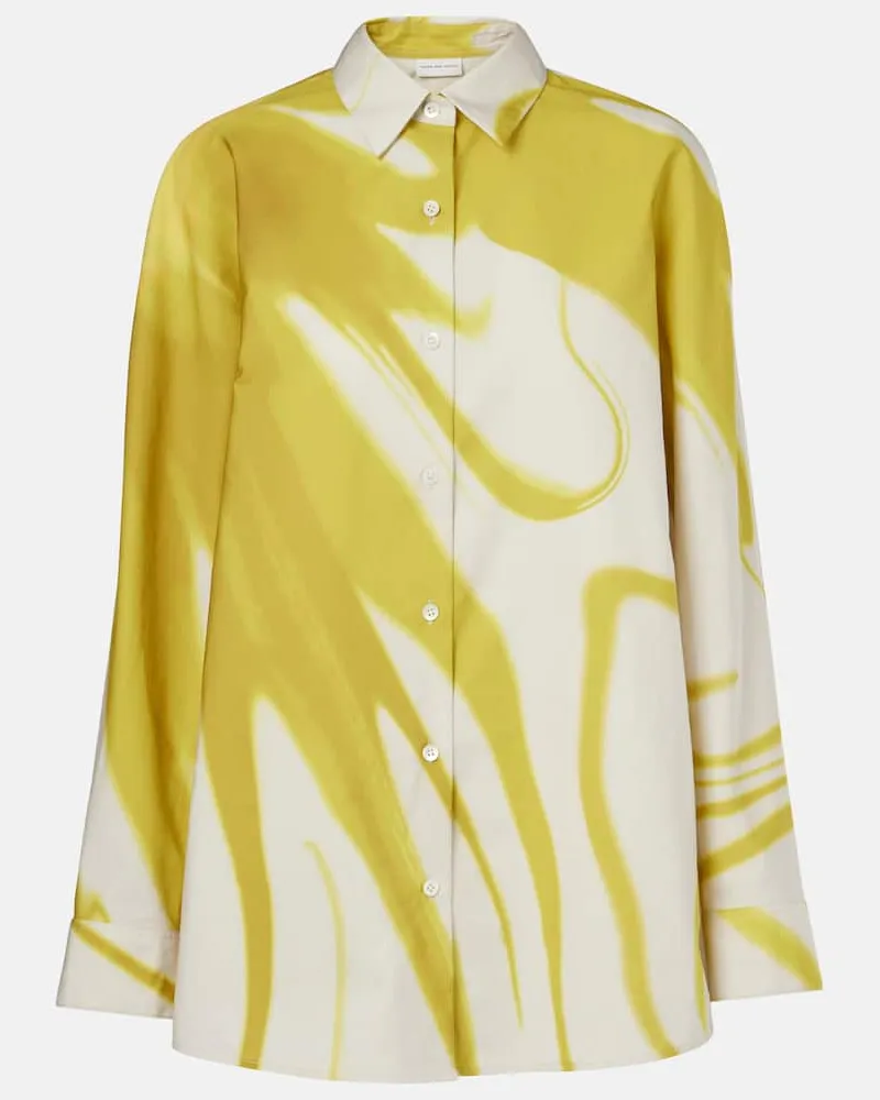 Dries van Noten Bedrucktes Hemd aus Baumwolle Gelb
