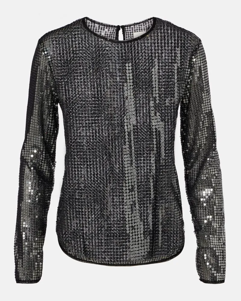 Isabel Marant Top mit Pailletten Silber