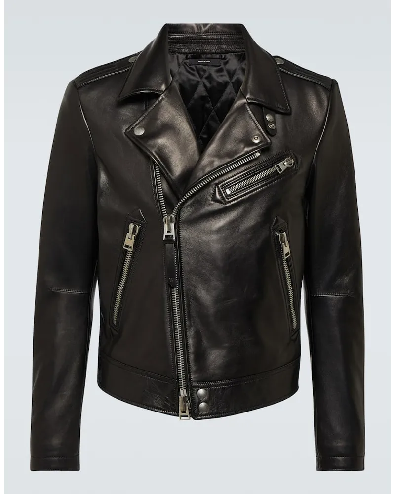 Tom Ford Bikerjacke aus Leder Schwarz