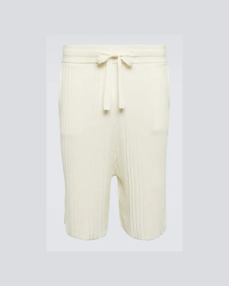 King & Tuckfield Shorts aus Wolle Weiß