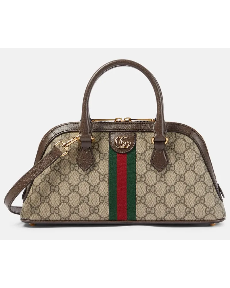 Gucci Schultertasche Ophidia GG aus Canvas Braun