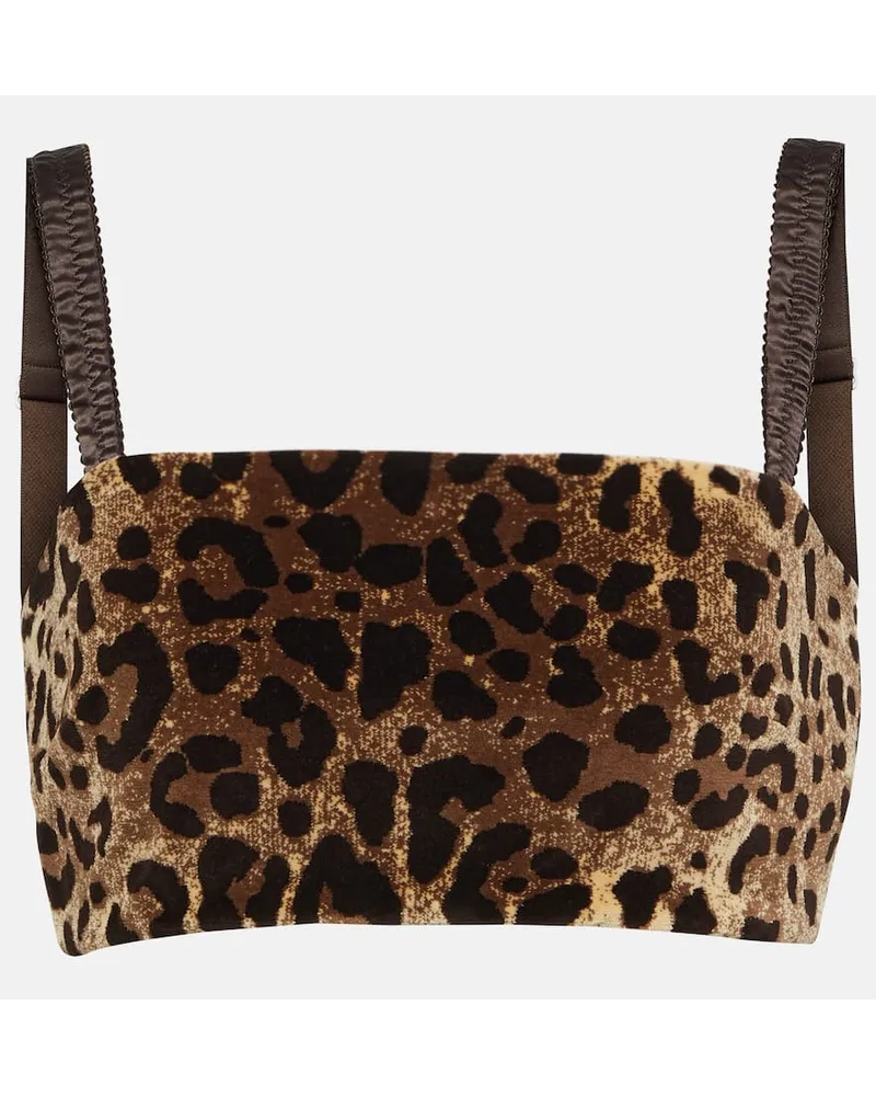 Dolce & Gabbana Cropped-Top aus Samt Multicolor