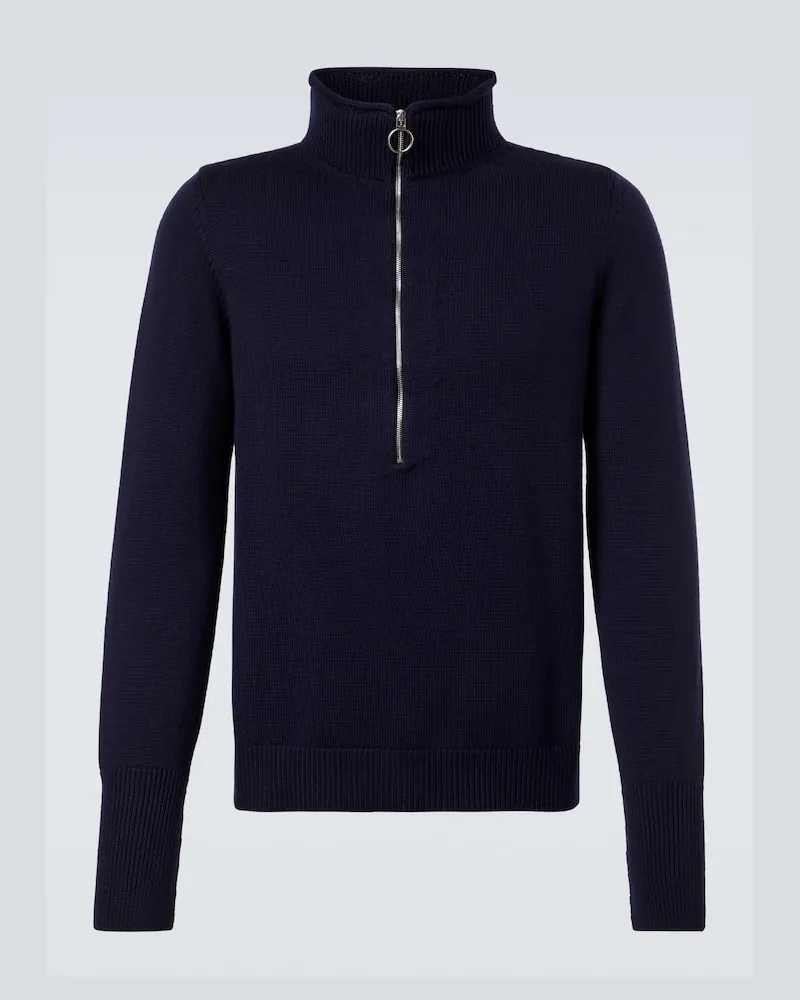 PLAN C Rollkragenpullover aus Wolle Blau