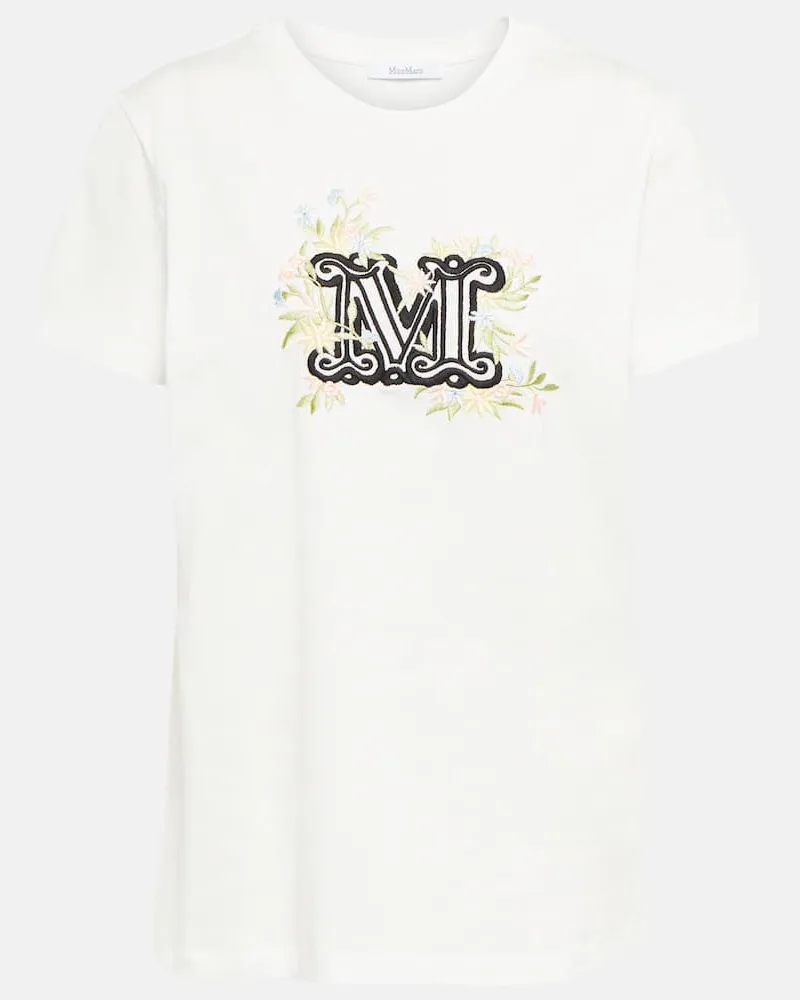 Max Mara T-Shirt Sacha aus Baumwolle Weiß