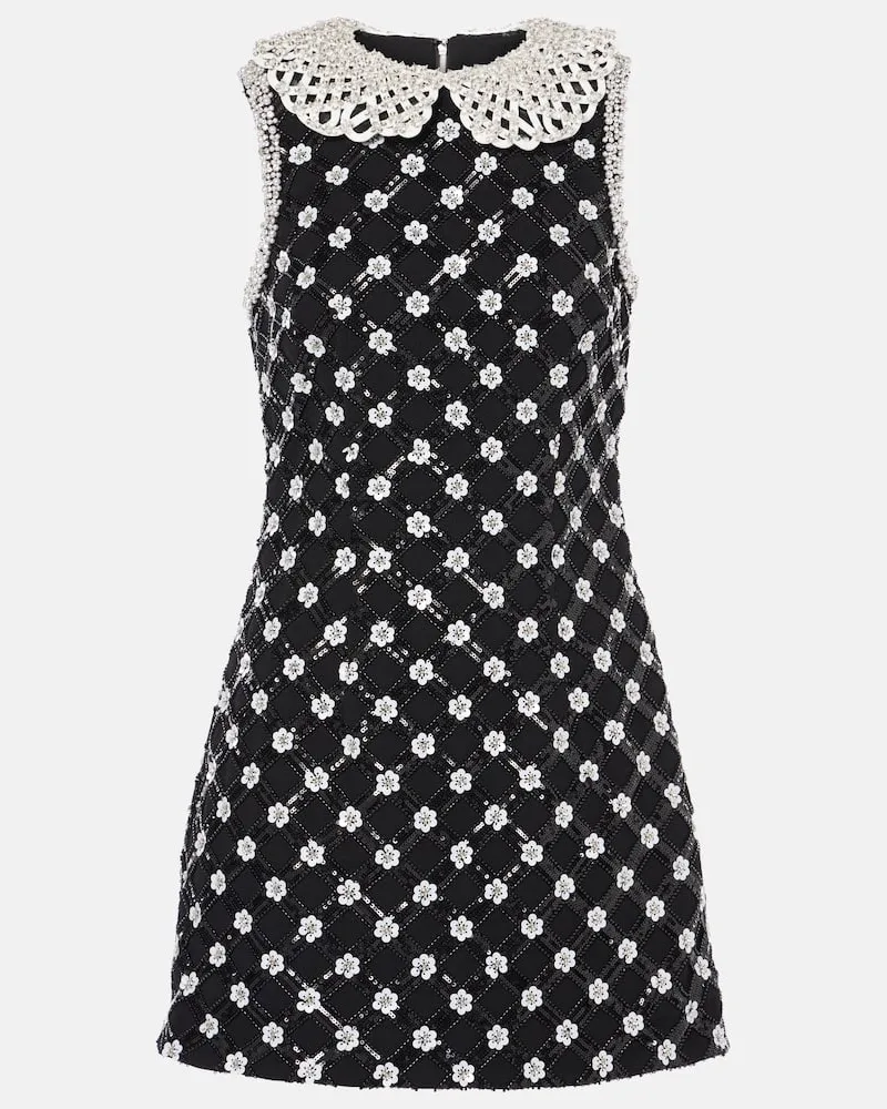 Rebecca Vallance Verziertes Minikleid Alvia Schwarz