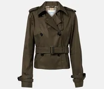 Cropped-Jacke aus Baumwoll-Gabardine