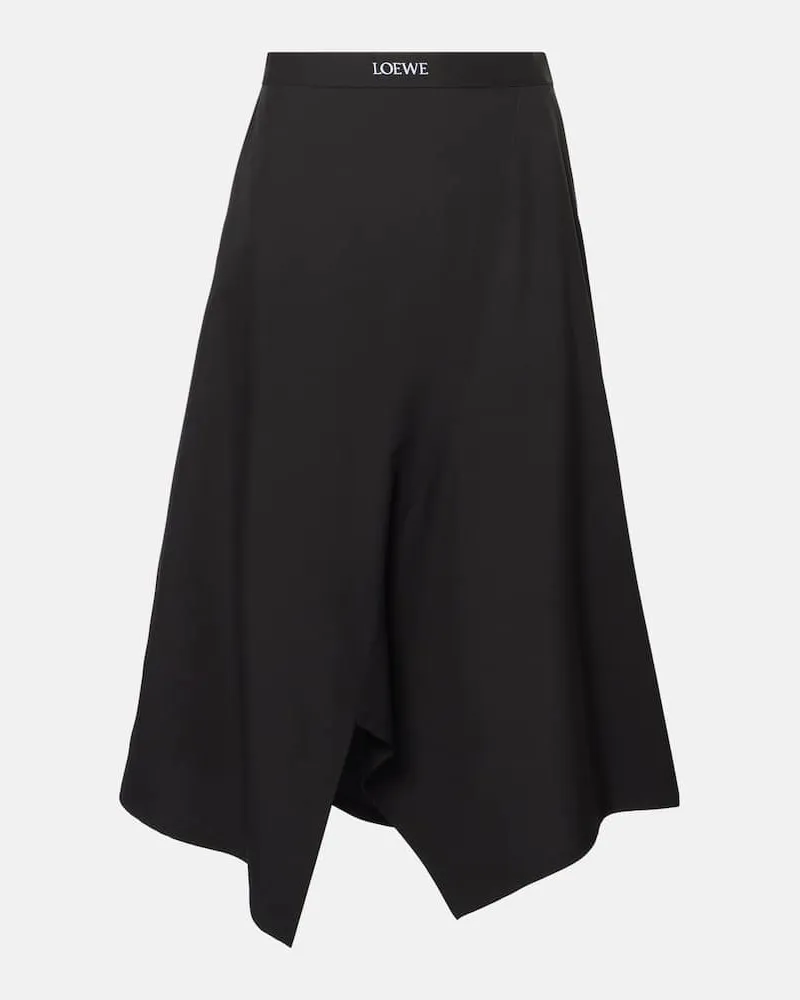 Loewe Midirock aus Wolle Schwarz