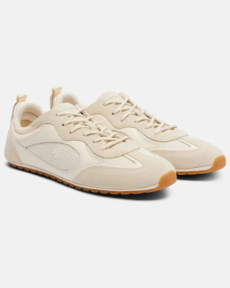 Tory Burch Sneakers Field aus Veloursleder und Leder Beige