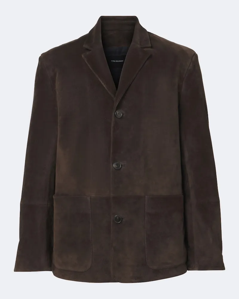 Yves Salomon Jacke aus Veloursleder Braun