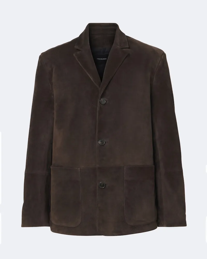 Yves Salomon Jacke aus Veloursleder Braun