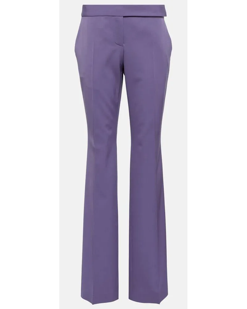 Stella McCartney Low-Rise-Hose aus einem Wollgemisch Lila